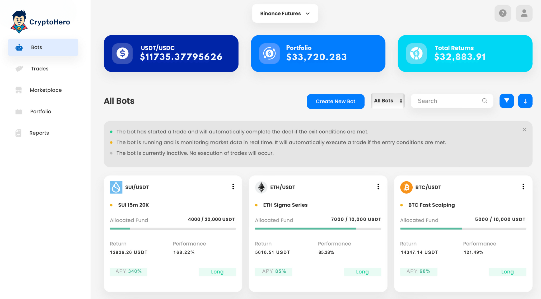 CryptoHero Dashboard